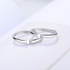 Heart Shape Silver Couple Ring for Women