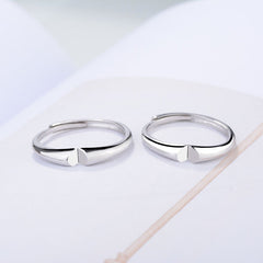 Heart Shape Silver Couple Ring for Women