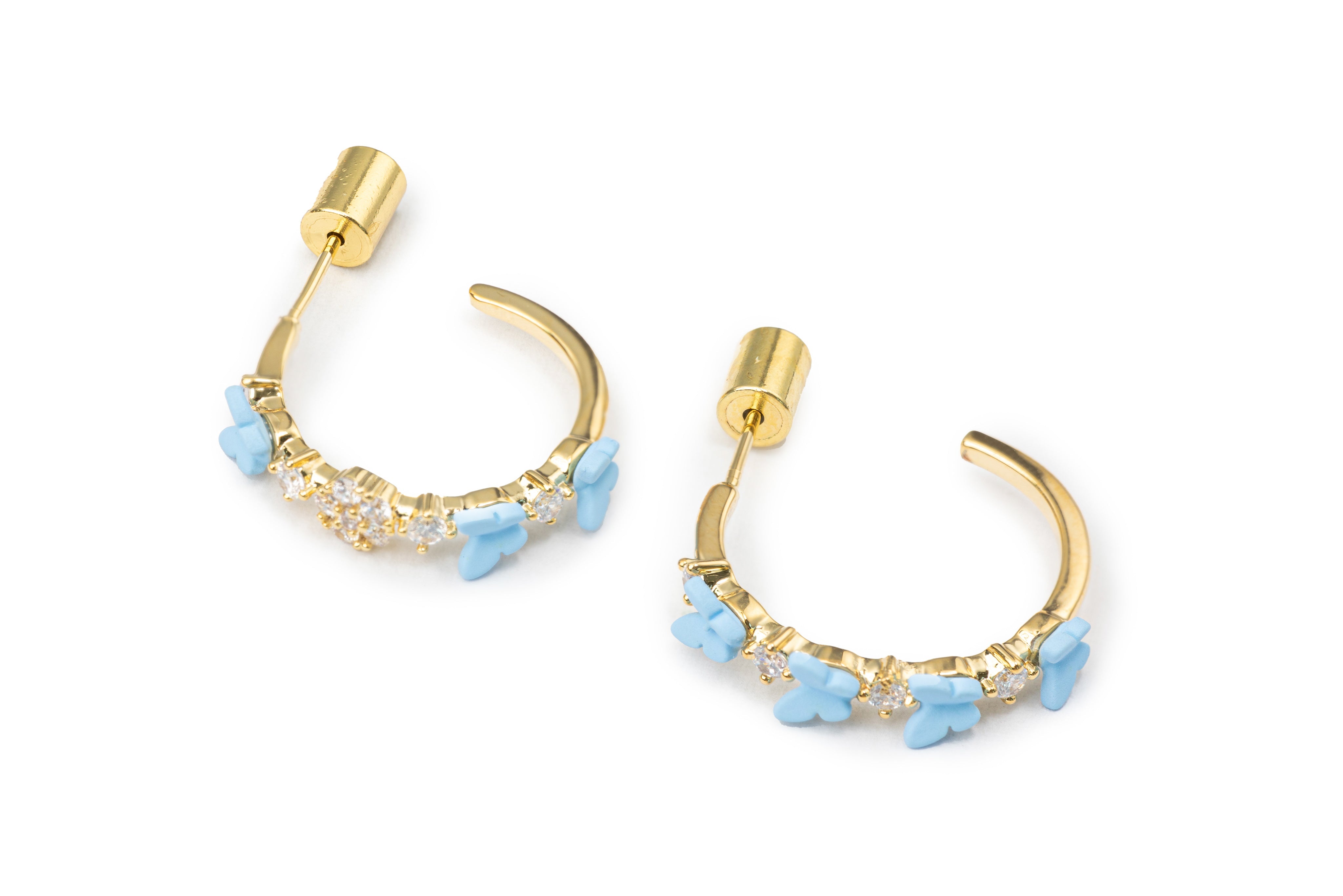 Ocean Blue Butterfly Hoops