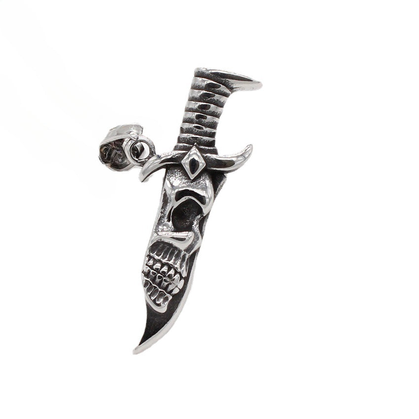 Halloween Skull Dagger Titanium Steel Pendant for Men