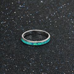 Blue Opal Sterling Silver Ring