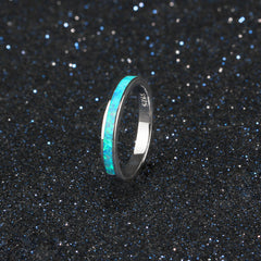 Blue Opal Sterling Silver Ring