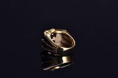 Vintage Cross Ring with Blackened Drip Oil Detail for Men