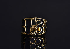 Vintage Cross Ring with Blackened Drip Oil Detail for Men