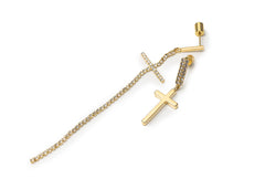 Golden Cross Drop Earrings