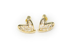 Golden Heart Studs - Golden Studs for Women