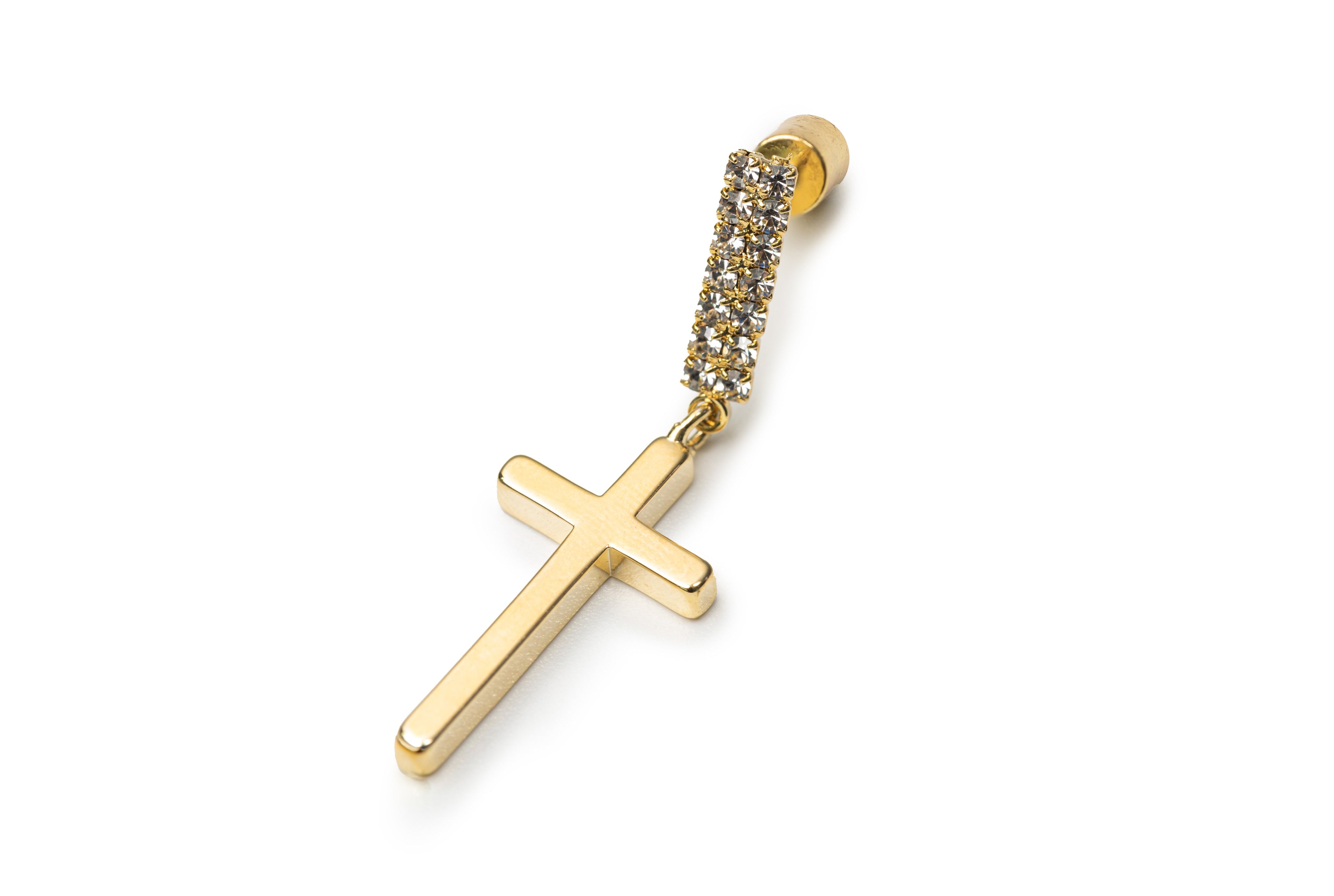 Golden Cross Drop Earrings