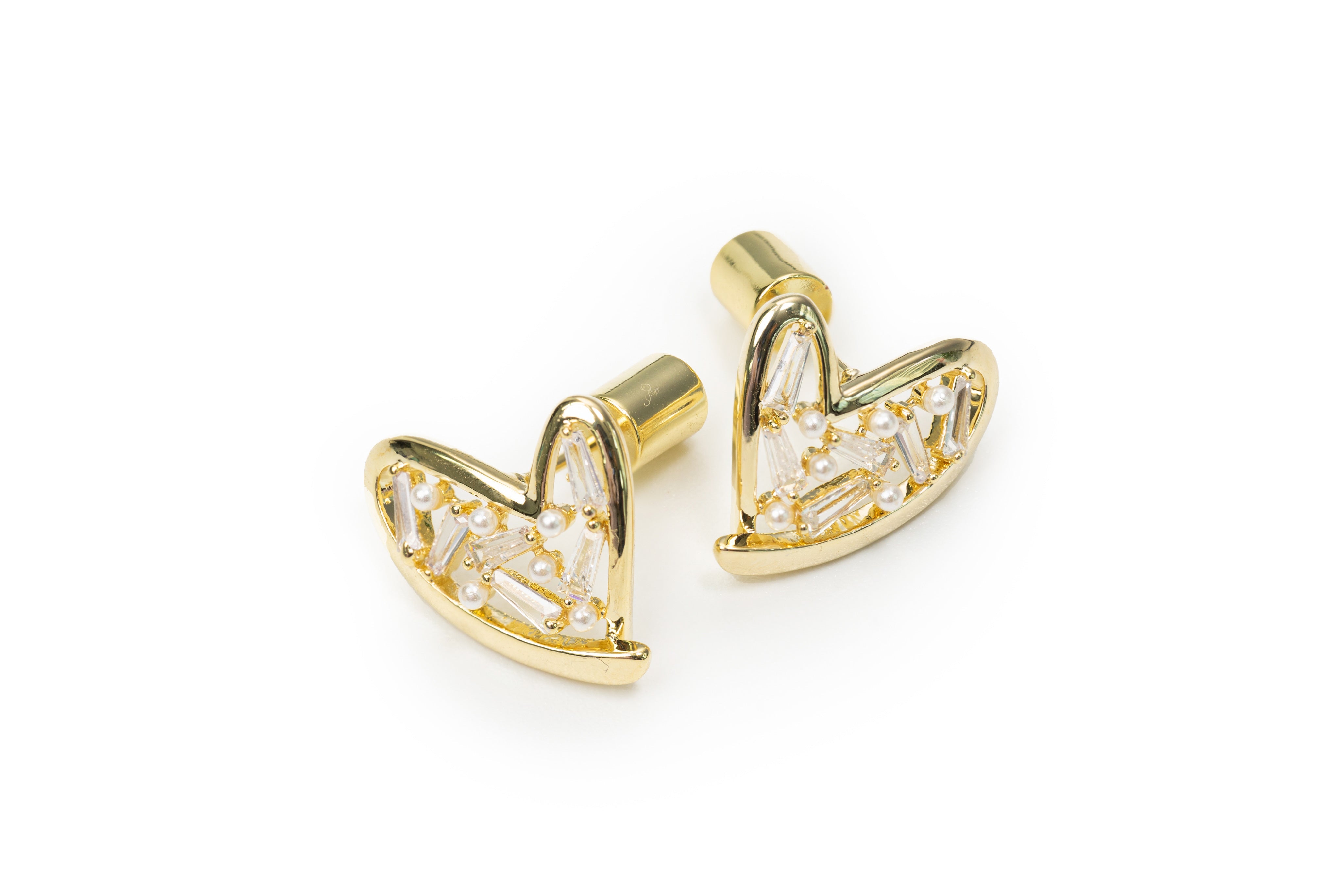 Golden Heart Studs - Golden Studs for Women