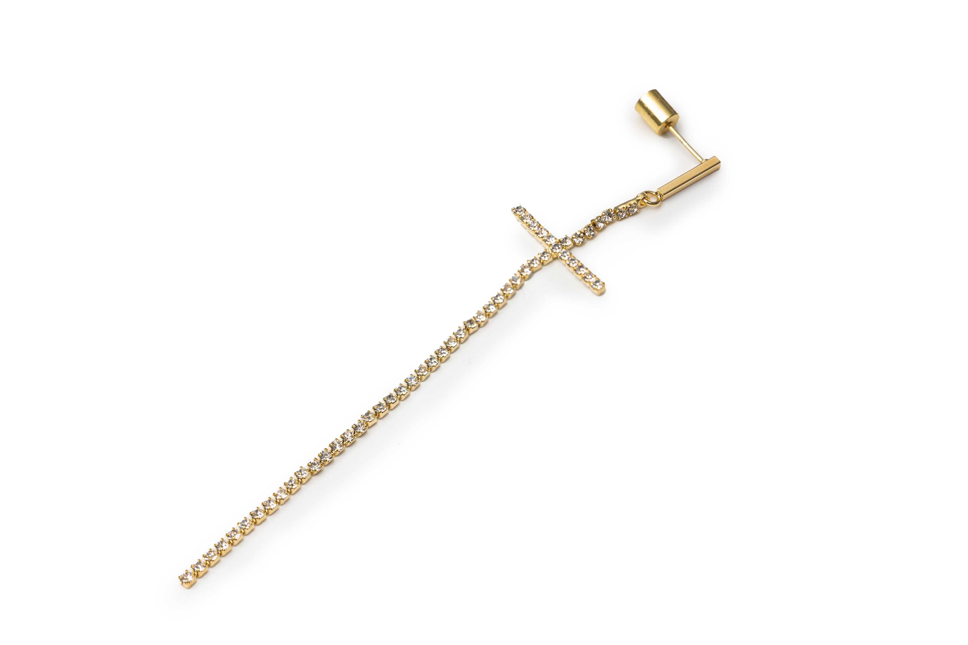 Golden Cross Drop Earrings