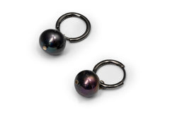 Black Round Drop Earrings