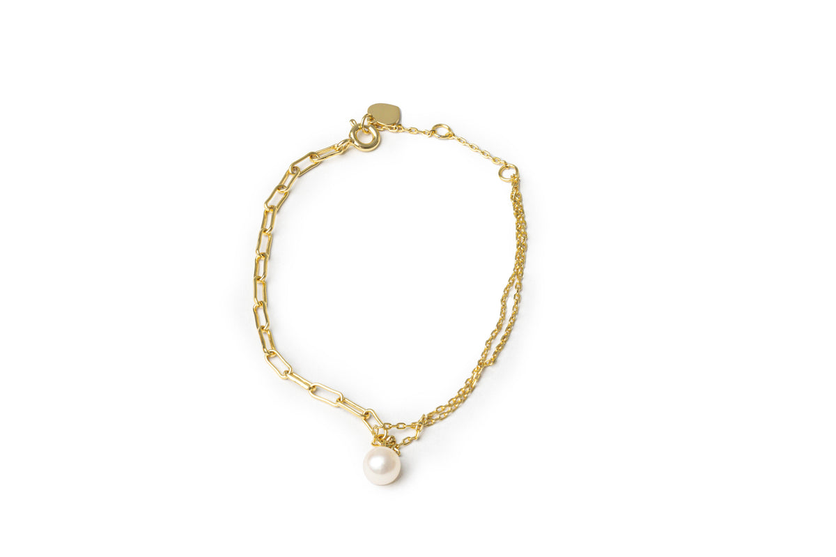 14K Gold Single Fresh Water Pearl Bracelet