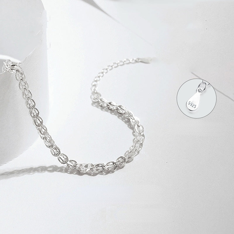 Sparkling Wave Silver Bracelet for Women