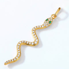 Green Eye Snake Zircon Sterling Silver Pendant