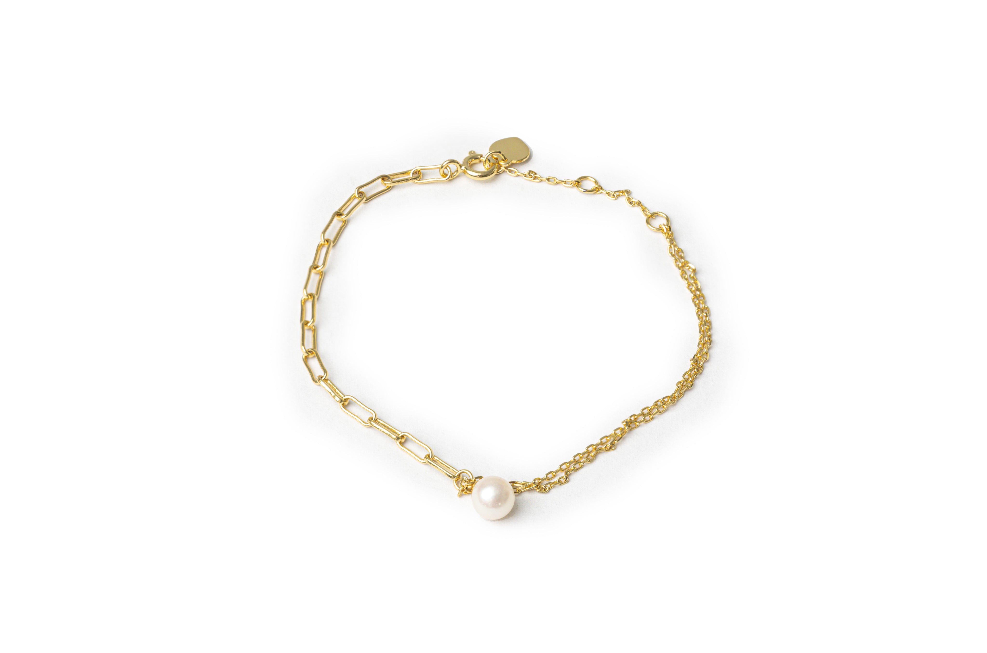 14K Gold Single Fresh Water Pearl Bracelet