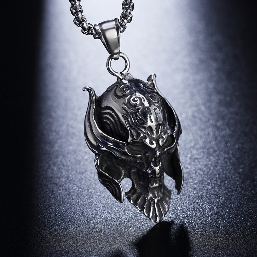 Halloween Aliens Skull Titanium Steel Necklace for Men