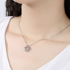 (Pendant Only) Zircon Heart-shaped Star Silver Pendant for Women