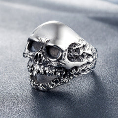 Halloween Hell Ghost Skull Titanium Steel Ring for Men