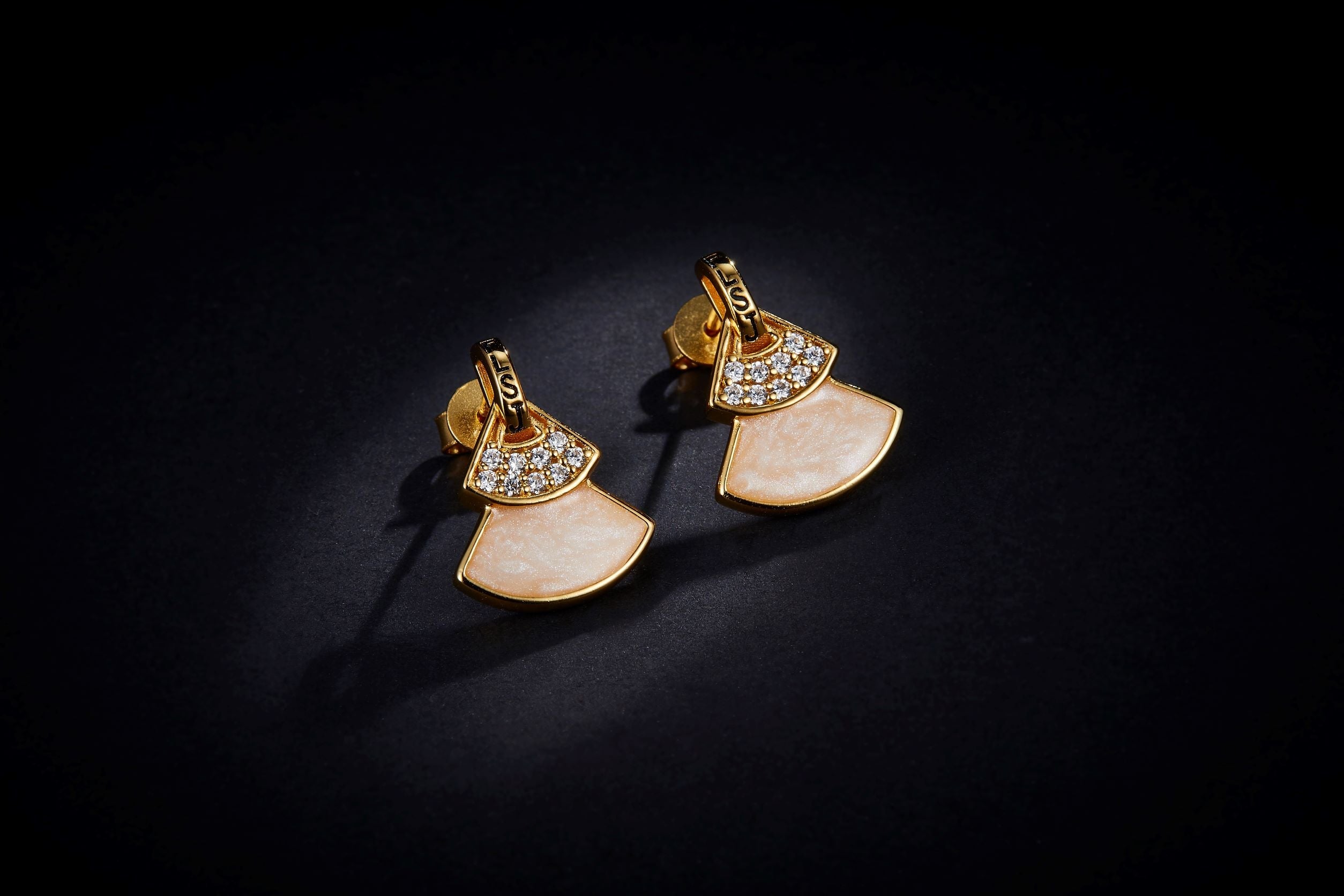 Golden Vintage Skirt Enamel Earrings for Women