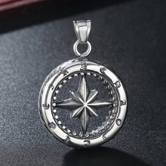 Octagonal Star Compass Titanium Steel Pendant for Men