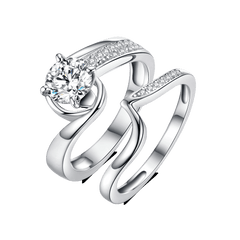 Twist Moissanite Band Engagement Rings Pack