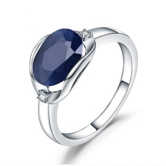 Natural Crystal Exquisite Oval Solitaire Silver Ring for Women