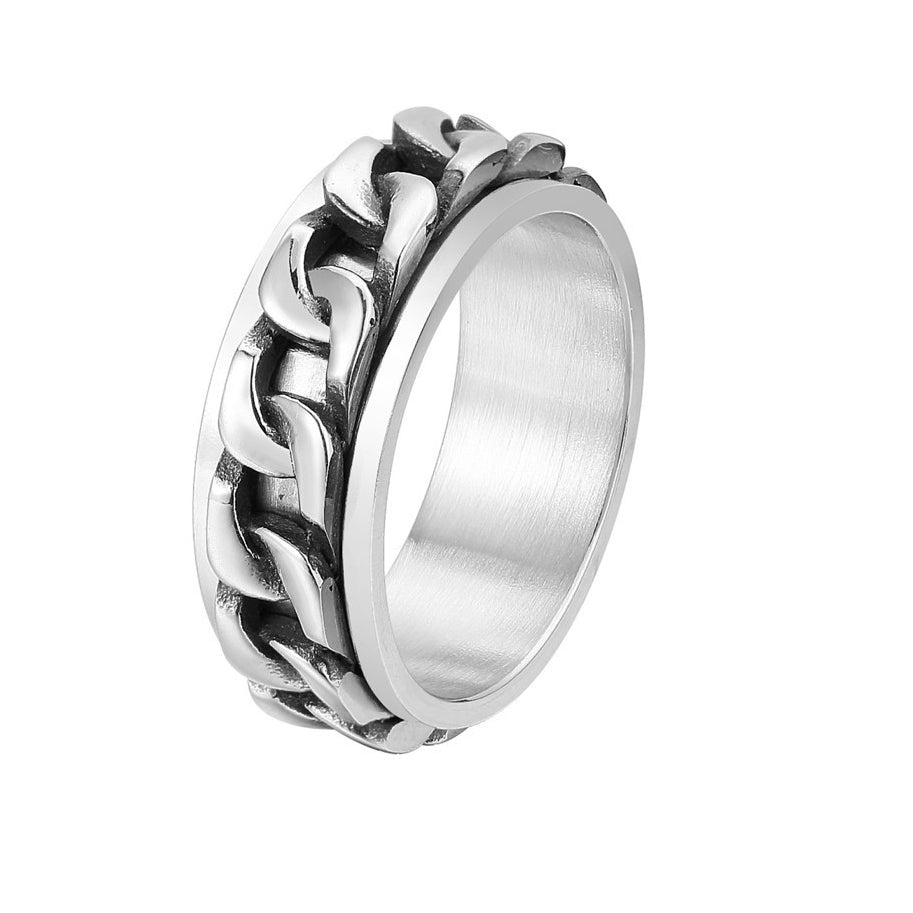 Vintage Car Chain Men's Titanium Steel Ring