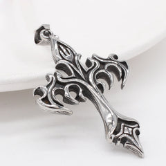 Vintage Gothic Bat Cross Sword Titanium Steel Pendant for Men