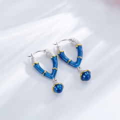 Starry Sky Enamel Drop Earrings for Women