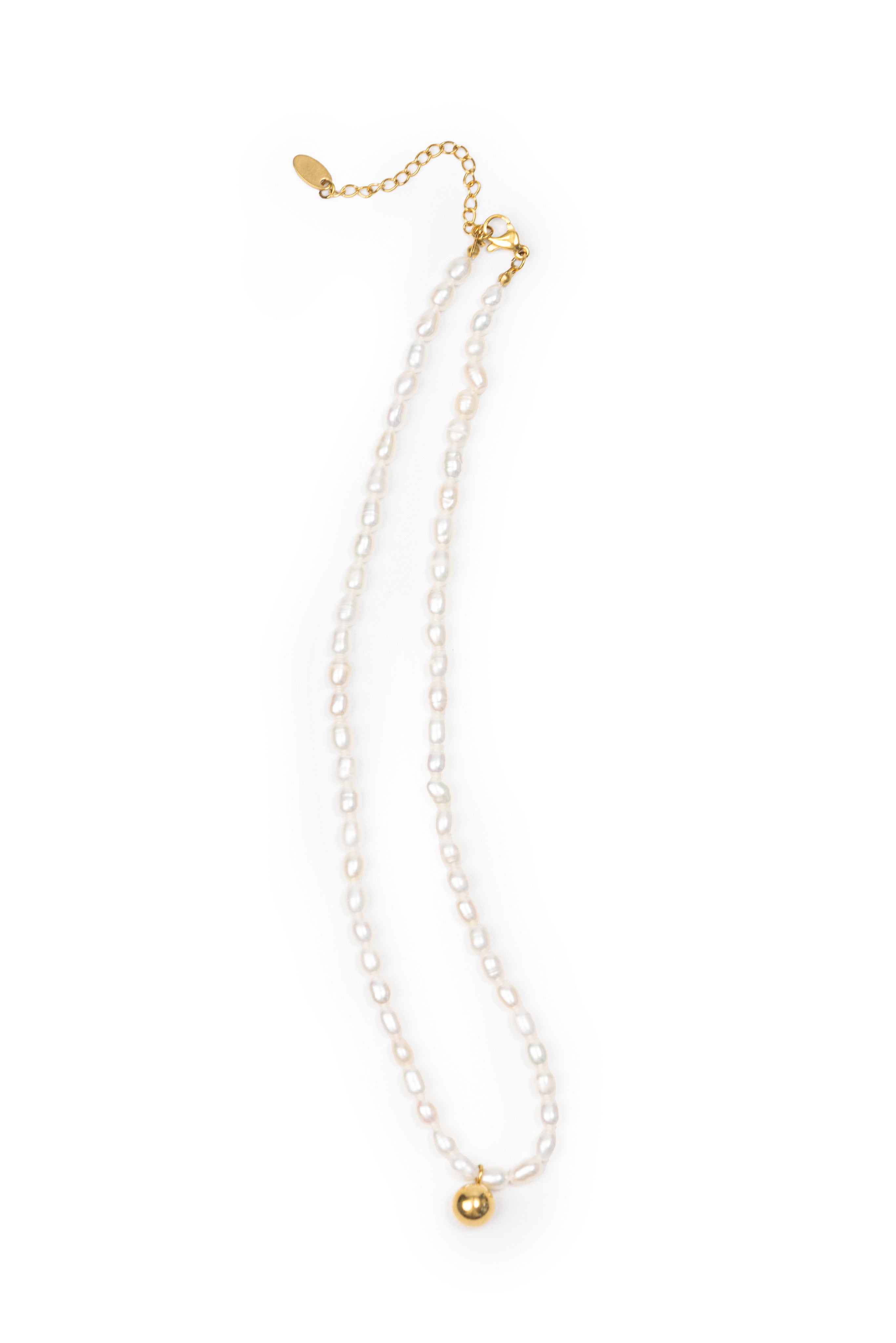 Row Necklace with Mini Freshwater Pearl