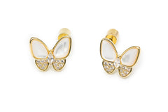 Golden Glazed Butterfly Studs