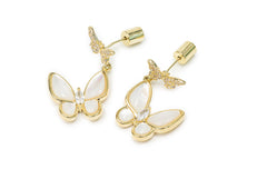 Golden Butterfly in the Garden Drop Earrings