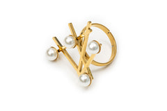 Golden Freshwater Pearls Ring