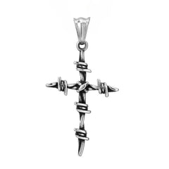 Knotted Cross Titanium Steel Pendant for Men