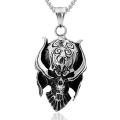 Halloween Aliens Skull Titanium Steel Necklace for Men