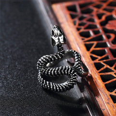Snake Skeleton Titanium Steel Ring for Men