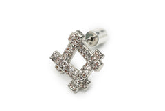 Silver Zircon Block Studs