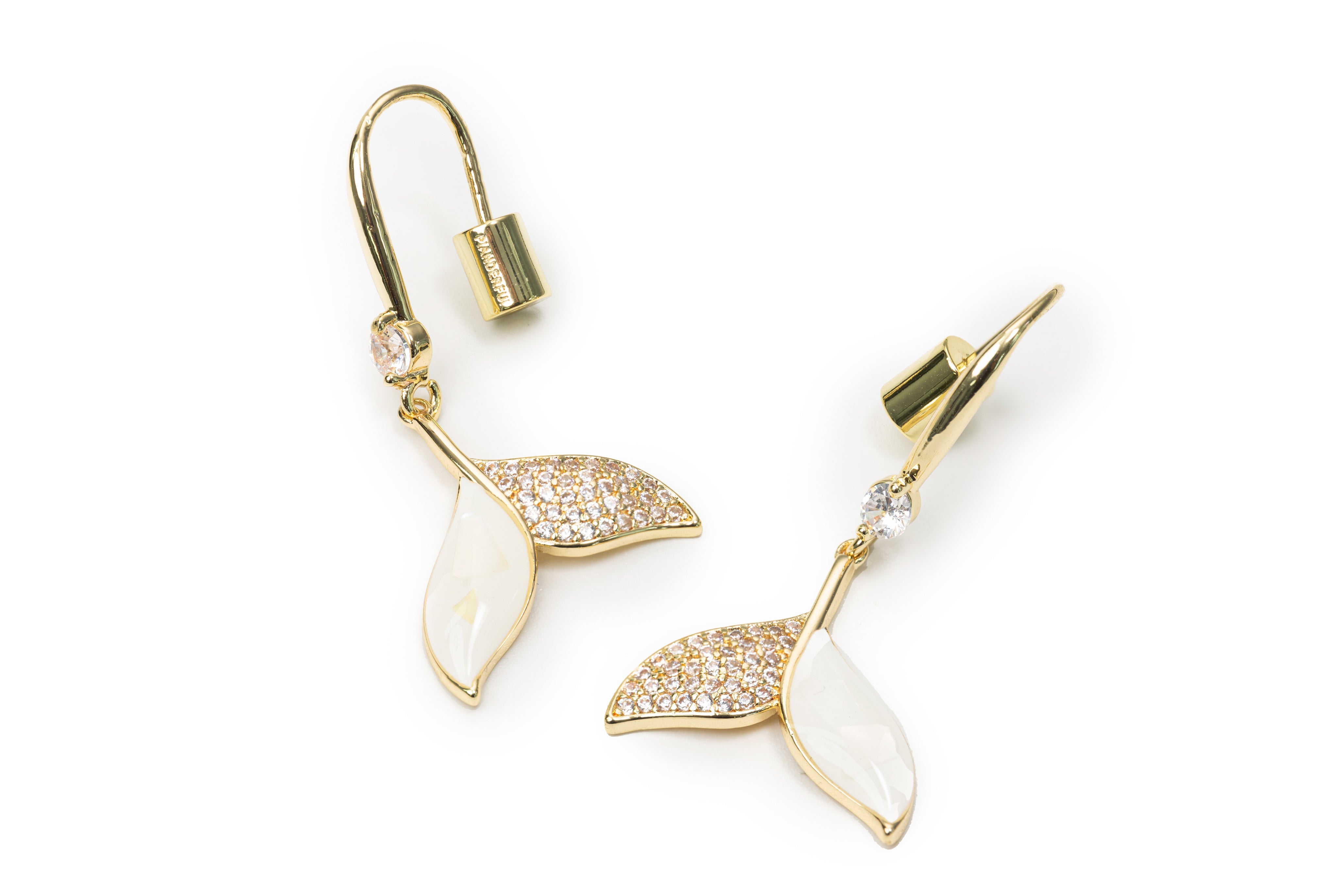 Golden Mermaid Tail Hook Earrings