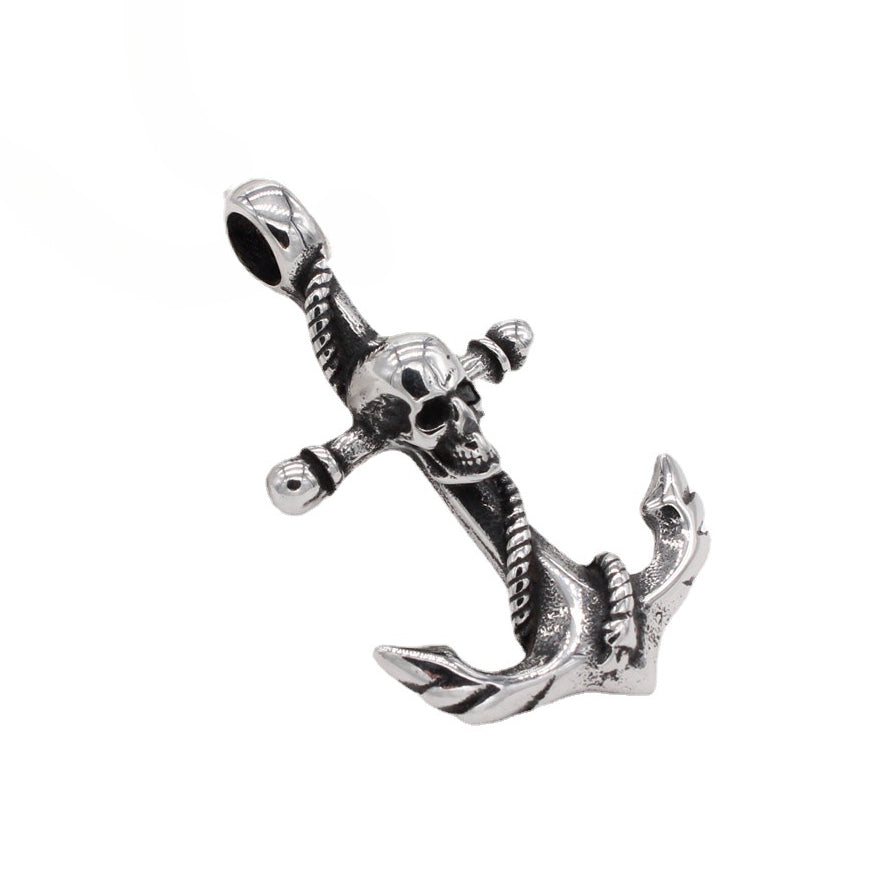 Halloween Skull Anchor Titanium Steel Pendant for Men