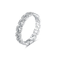 S925 Geometric Temperament Full Circle Set Zircon Ring Female European and American Ins Tide Sterling Silver Index Finger Ring Cross-border Hot Sale