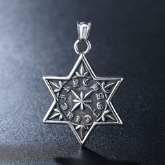 Vintage Hexagonal Star Titanium Steel Pendant for Men