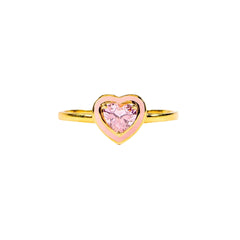 Heart Shape Zircon Enamel Opening Sterling Silver Ring