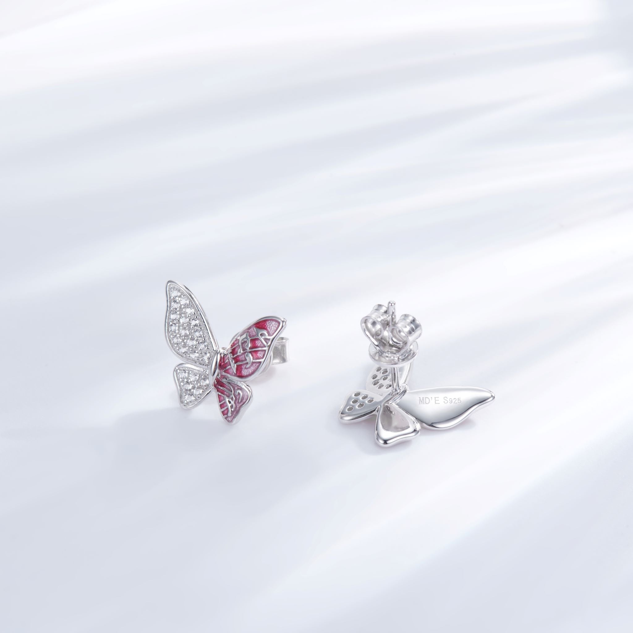 Musical Butterfly Enamel Studs for Women