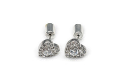 Galaxy Heart Studs - Silver Studs for Women