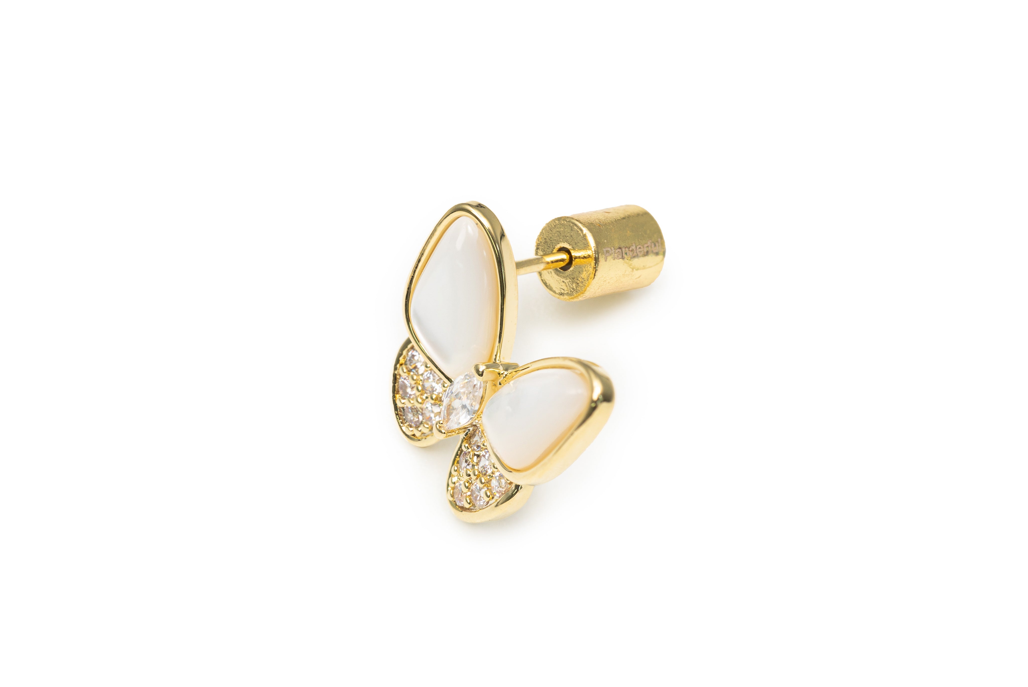 Golden Glazed Butterfly Studs