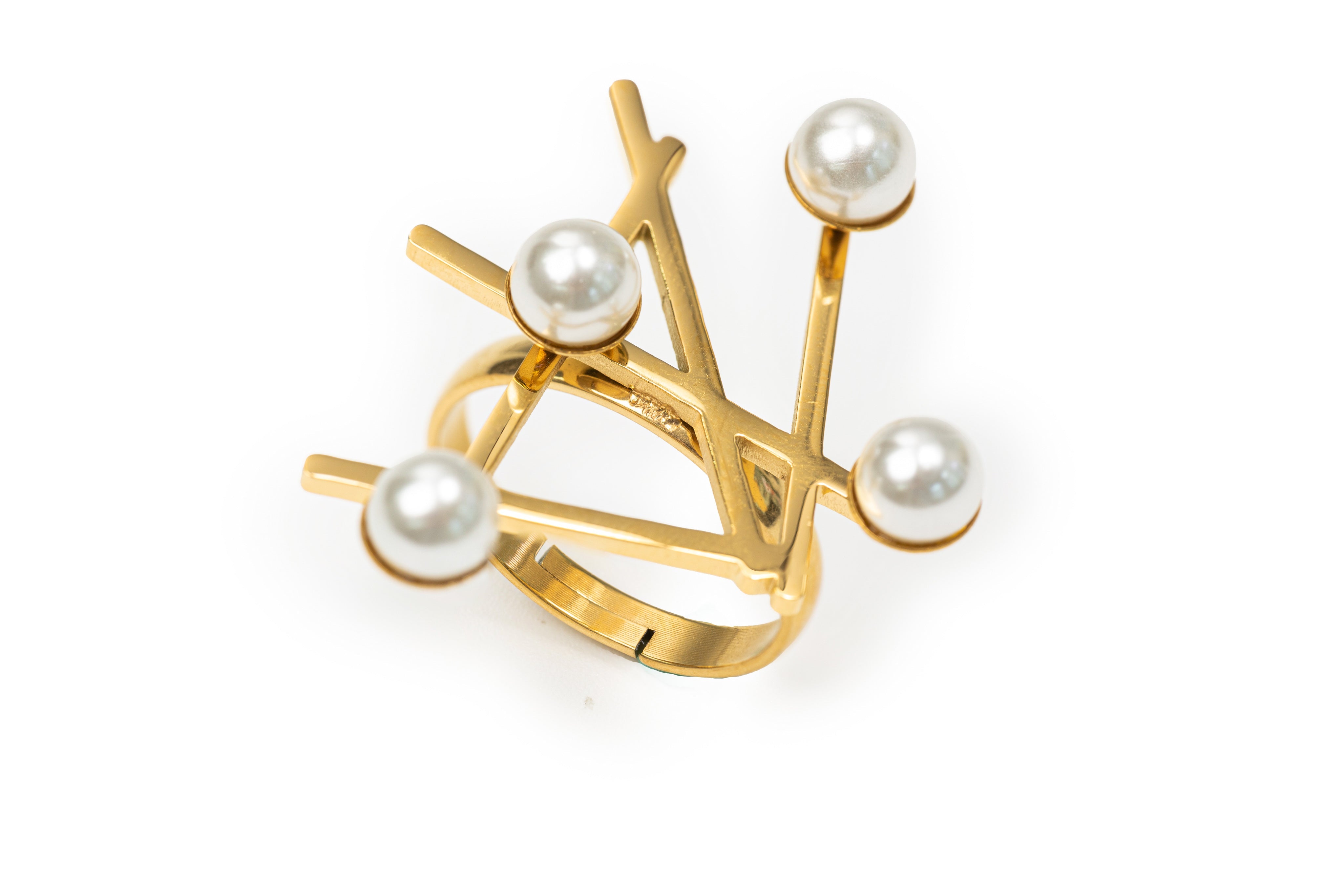 Golden Freshwater Pearls Ring