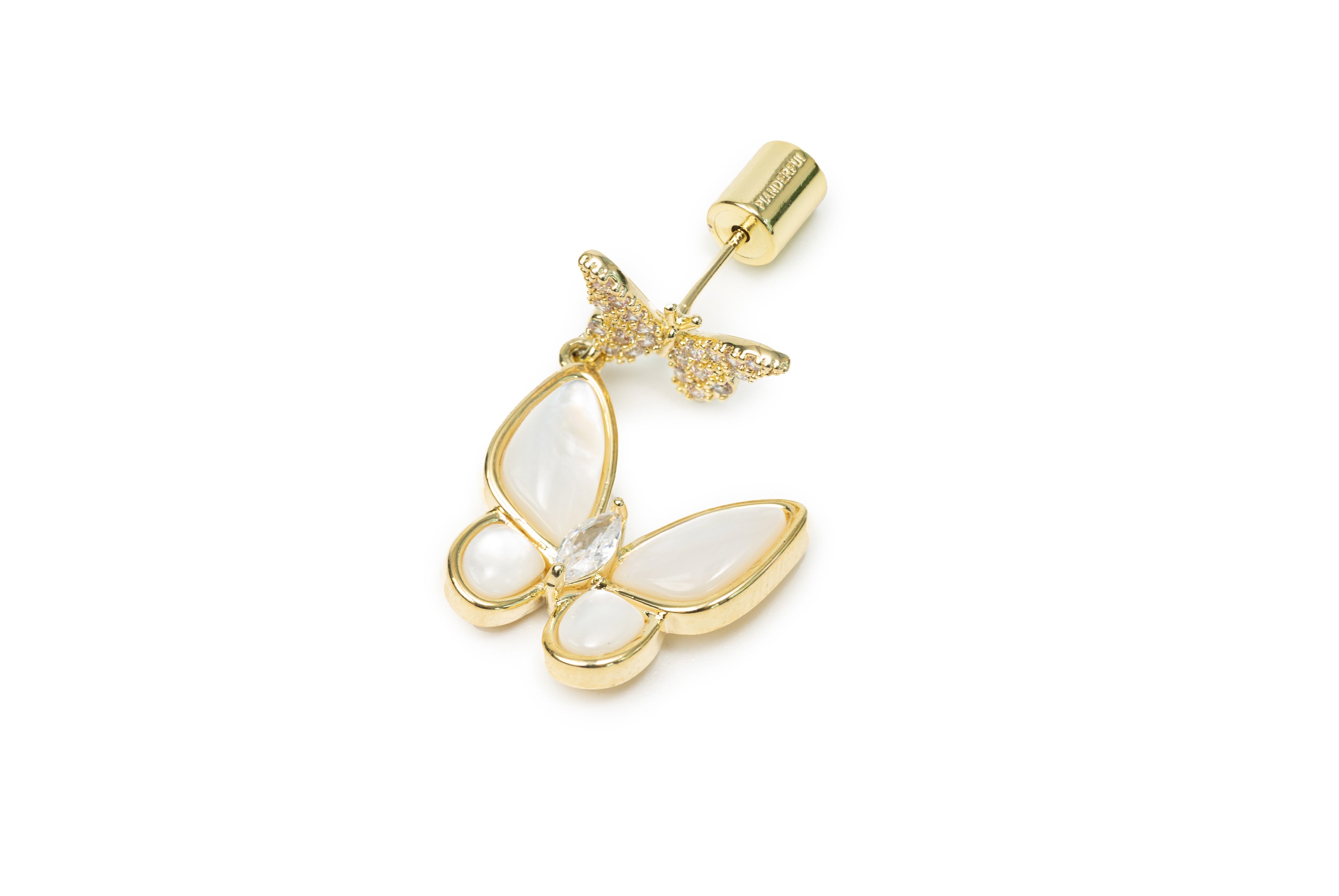 Golden Butterfly in the Garden Drop Earrings