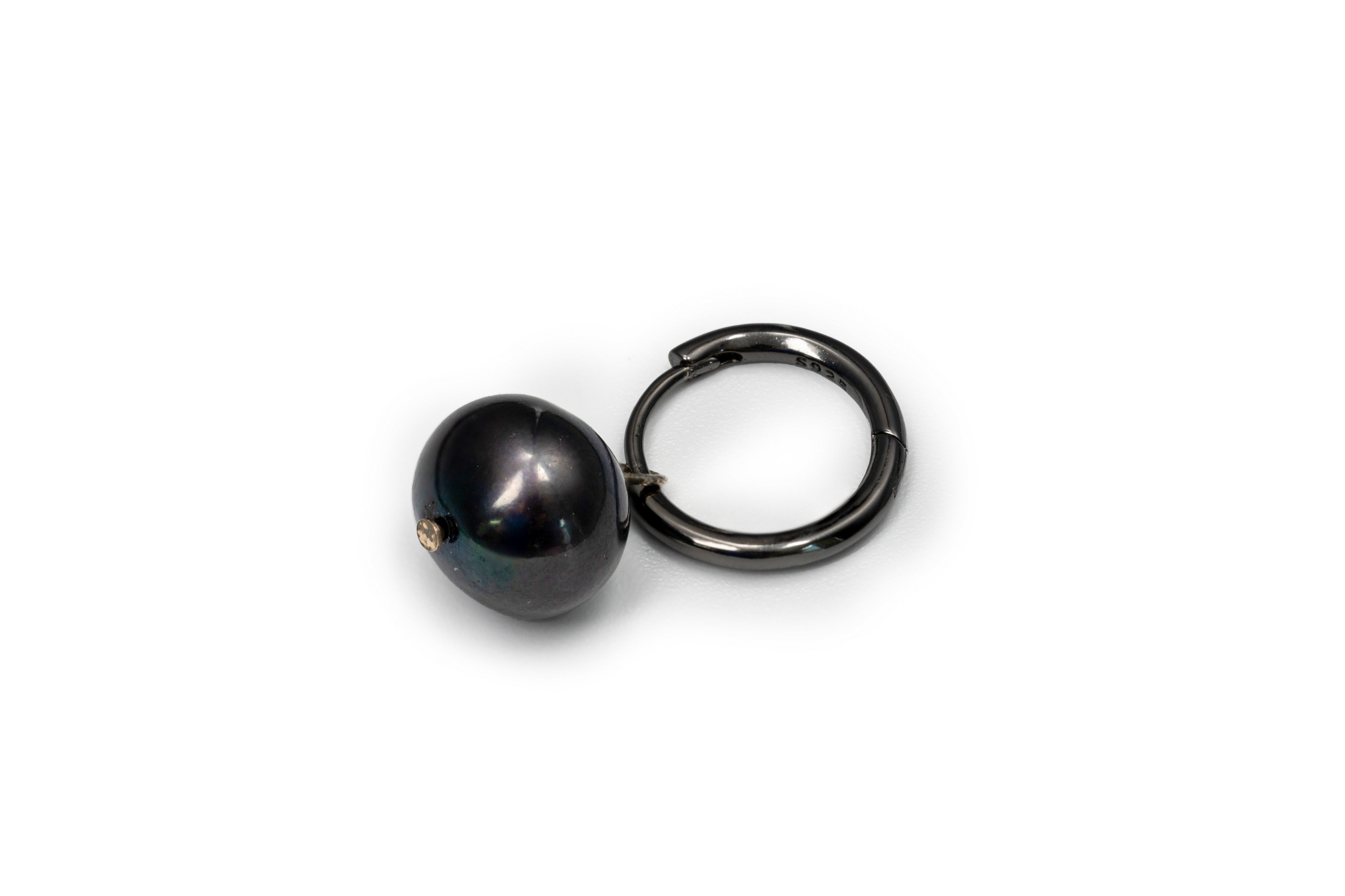 Black Round Drop Earrings