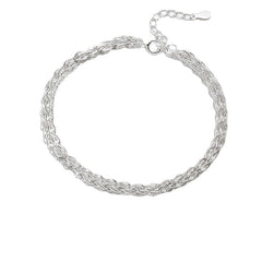 Sparkling Wave Silver Bracelet for Women