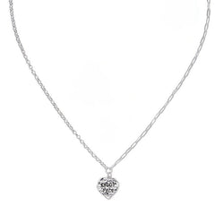 Vintage Heart Shape Pendant Silver Necklace