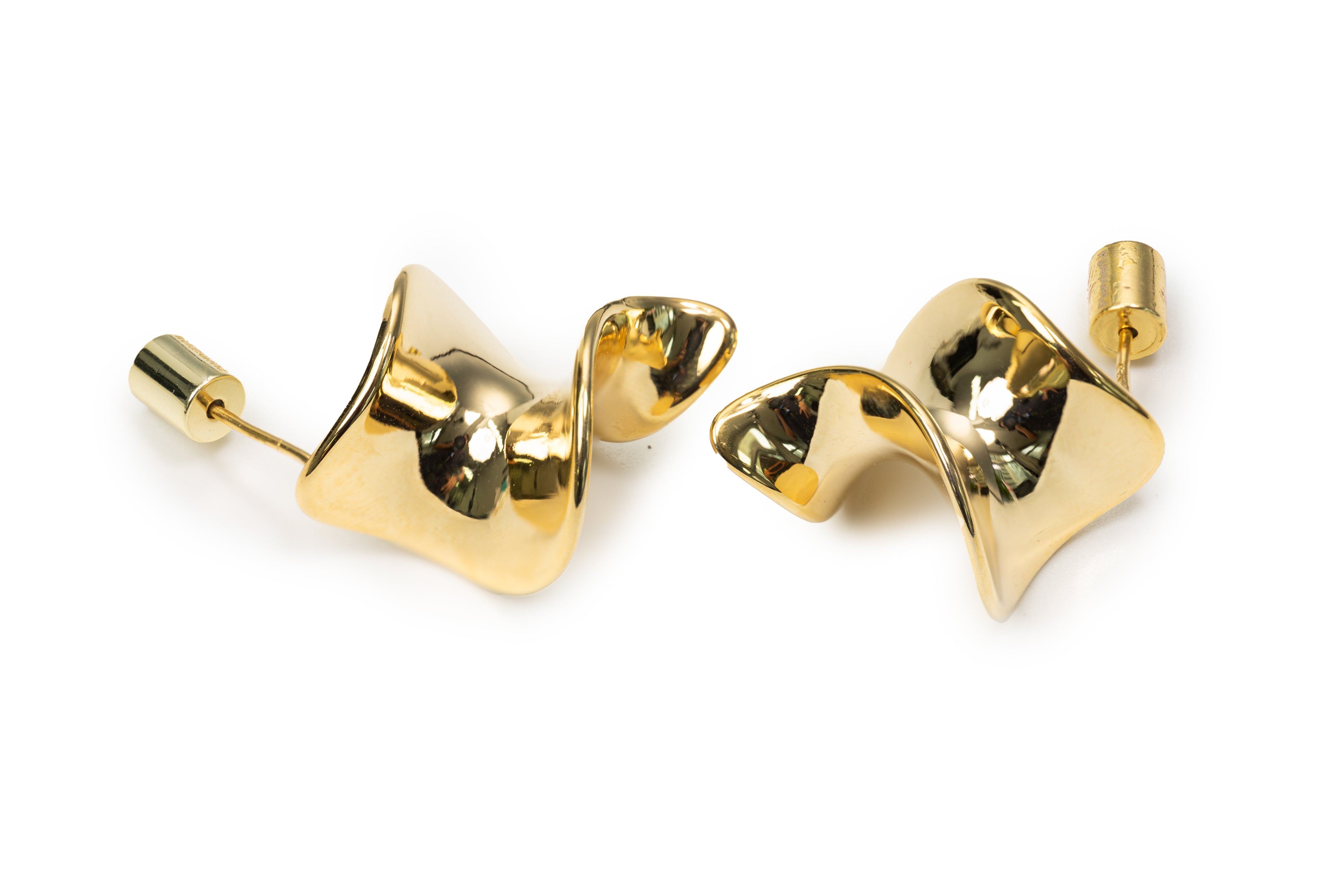 Golden/Silver Ocean Wave Studs